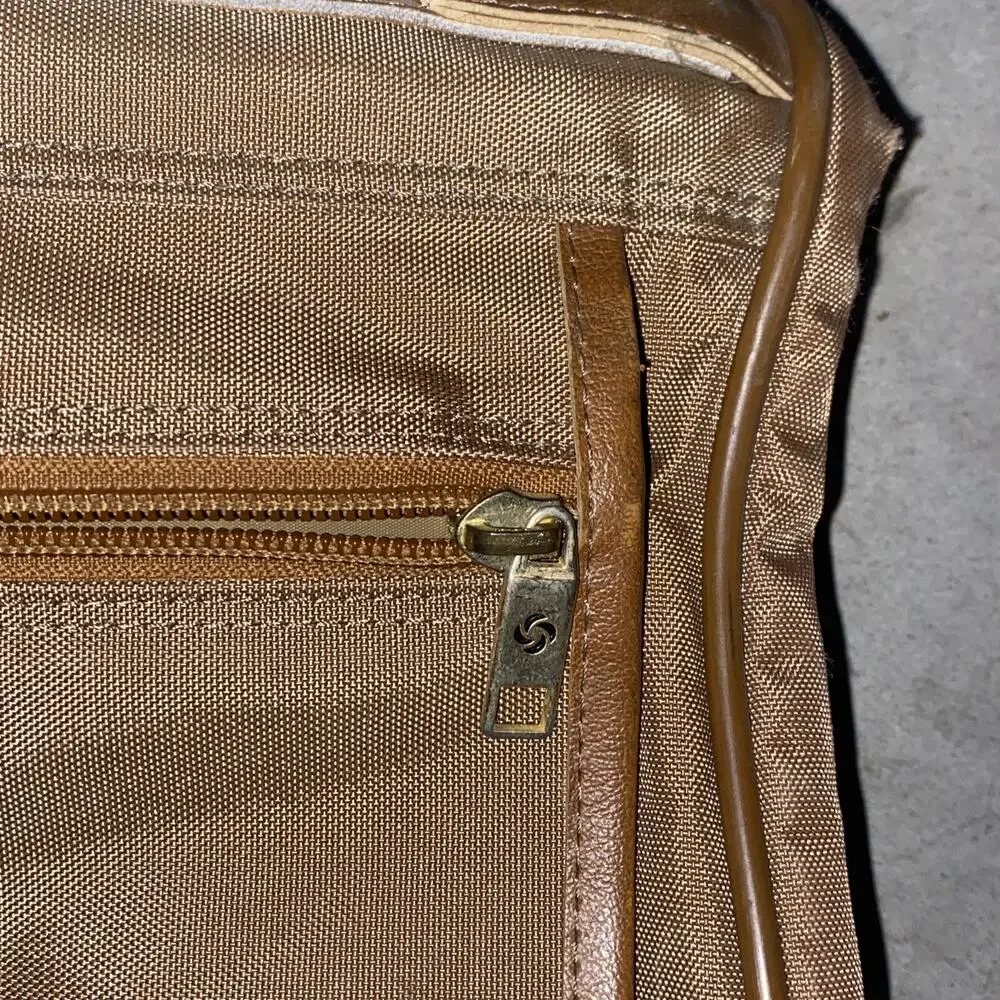Samsonite Luxury Brown Canvas Garment Bag Suitcase Travel Bag As Pictured As Is